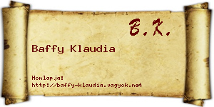 Baffy Klaudia névjegykártya