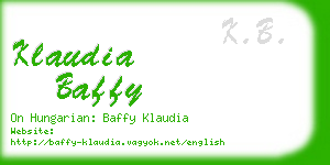 klaudia baffy business card